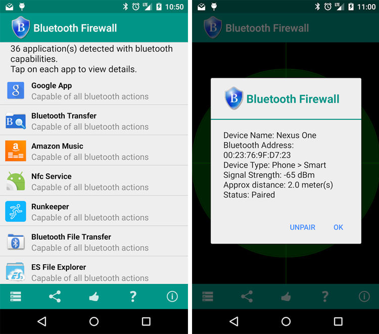 برنامه Bluetooth Firewall: تأمین امنیت ارتباط های بلوتوثی 