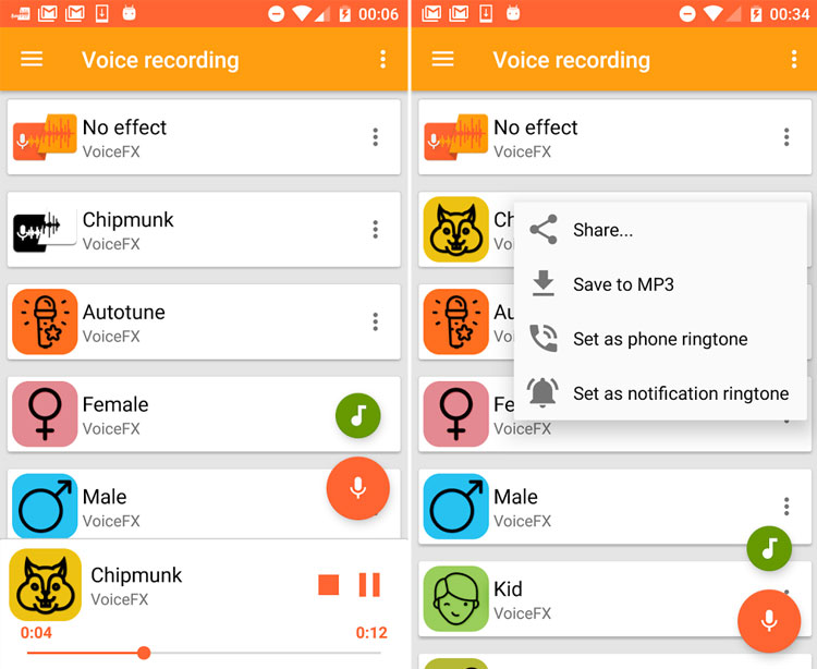 برنامه Voice Changer: صدای خود را تغییر دهید 