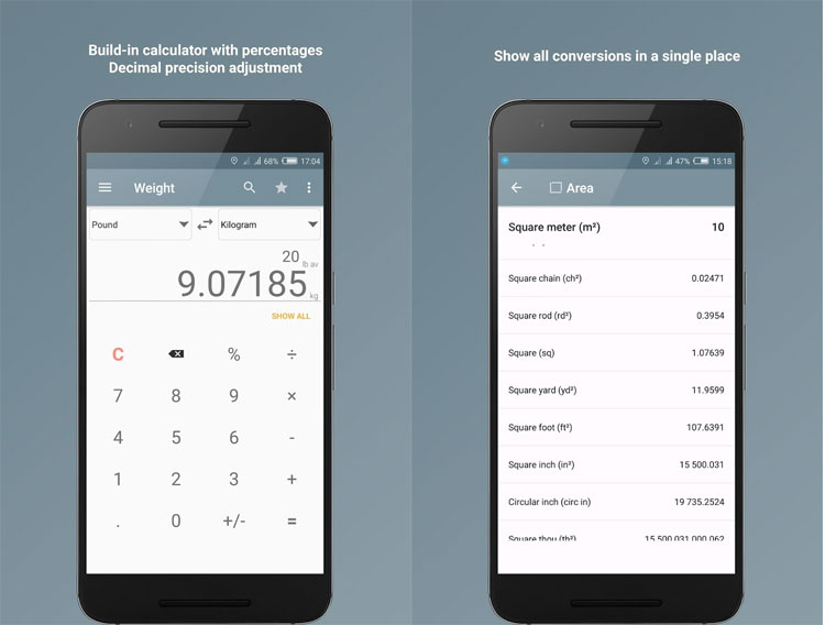 برنامه Unit Converter: تبدیل واحد در اندروید